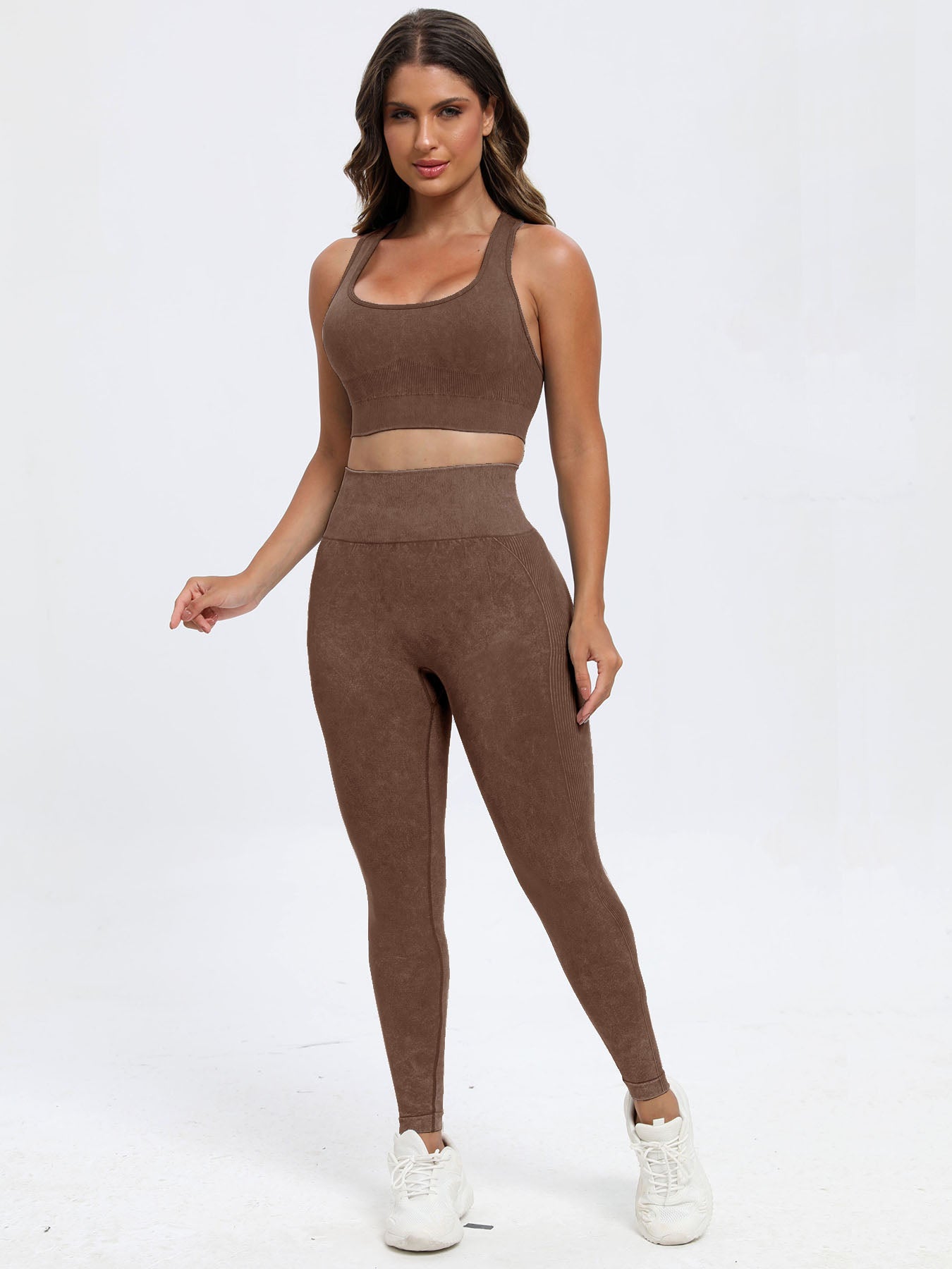 2 piece scoop Neck Wide Strap Top and Pants Active Set