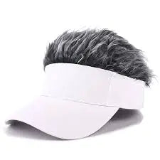 Novelty Baseball Cap Fake Hair Visor