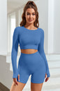 Round Neck Long Sleeve Active Top